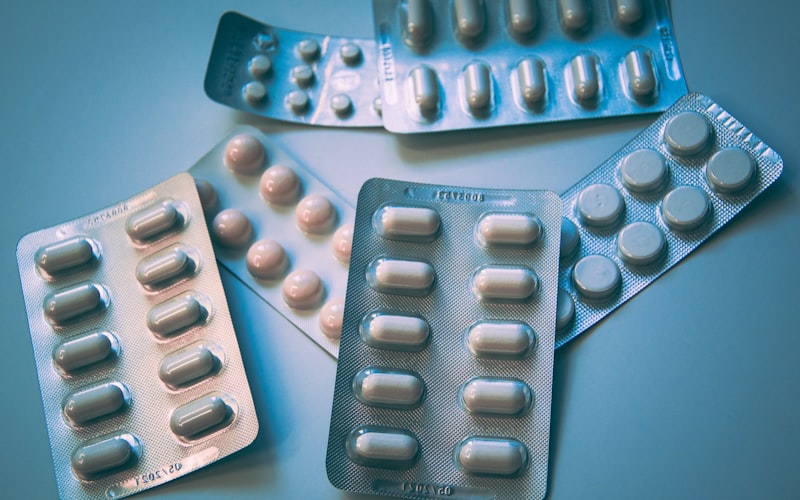 Blister packs of essential medicines prepared for humanitarian shipment